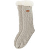 Light Grey Marl Barbour Womens Cable Knit Lounge Socks