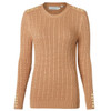 Dark Camel Holland Cooper Womens Seattle Cable Crew Neck Knitted Jumper