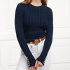 Ink Navy Holland Cooper Womens Seattle Cable Crew Neck Knitted Jumper Model