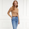 Dark Camel Holland Cooper Womens Seattle Cable Crew Neck Knitted Jumper Model