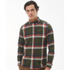 Olive Barbour Mens Folley Tailored Shirt Front