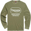 Olive/Oatmeal Marl Triumph Mens Fastest Long Sleeve Waffle Crew