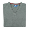  Albert and Maurice Mens Eastnor Olive Lambswool V Neck Jumper