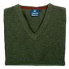 Albert and Maurice Mens Eastnor Olive Lambswool V Neck Jumper