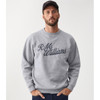 Grey/Blue R. M. Williams Mens Script Crew Neck Front