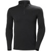 Black Helly Hansen Mens Lifa Merino Midweight 1/2 Zip Base Layer