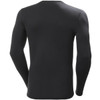 Black Helly Hansen Mens Lifa Merino Midweight Crew Base Layer Rear