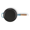  Le Creuset 28cm Cast Iron Frying Pan With Wooden Handle Deep Teal
