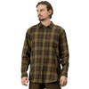 Olive Mix Check Seeland Mens Elton Shirt On Model