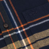 Navy Hoggs Of Fife Mens Coll Cotton Twill Check Shirt Detail