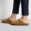 MInk Birkenstock Boston Fur Suede Leather Clog