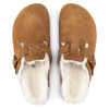 MInk Birkenstock Boston Fur Suede Leather Clog