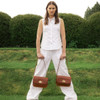 Barbour Womens Isla Leather Cross Body Bag Model Lifestyle