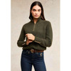 Forest Green Holland Cooper Womens Tori Quarter Zip Knitted Jumper On Model Detail