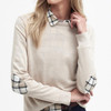 Sand Barbour Womens Lavender Knitted Jumper Detail