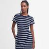 Navy/White Barbour Womens Otterburn Stripe Dress On Model