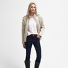 Light Sand Barbour Womens Swallow Quilt Jacket On Model
