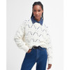 White Barbour Womens Glamis Knitted Jumper On Model