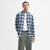 Navy Barbour Mens Hillroad Tailored Shirt On Model