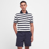 Navy Barbour Mens Stripe Sports Polo On Model