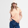 Apricot Stripe Barbour Womens Adria Top On Model