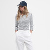 Cloud Stripe Barbour Womens Langton Top On Model