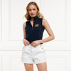 Navy Holland Cooper Womens Sleeveless Polo Shirt Lifestyle