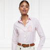 Pink Stripe Holland Cooper Womens Classic Button Down Shirt Model