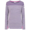Mauve Lazy Jacks Womens LJ97 Striped Breton Top