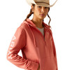 Faded Rose Ariat Womens Tek Hoodie 1/2 Zip Detail