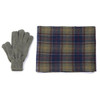 Classic Tartan/Olive Barbour Mens Tartan Scarf and Glove Gift Set