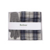 Grey Midnight Barbour Mens Tartan Scarf and Glove Gift Set