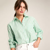 Green Stripe Joules Amilla Womens Striped Shirt Model Front