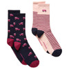 Navy/Pink Joules Womens Everyday Socks 2 Pack