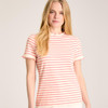 Pink Stripe  Joules Daisy Womens Short Sleeved Top Model Front