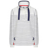 White Lazy Jacks Womens LJ14 Striped Button Neck Sweatshirt