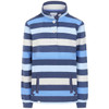 Winter Blues Lazy Jacks Womens LJ6 Striped Button Neck Sweatshirt