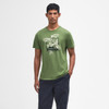 Pea Green Barbour Mens Witton Graphic T-Shirt On Model