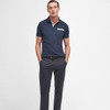 Navy Barbour Mens Hirstly Polo Shirt On Model