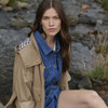 Light Trench/Summer Navy/Ecru Barbour Womens Perez Showerproof Jacket Lifestyle 4