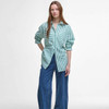 White/Kelly Green Barbour Womens Nicola Shirt Front