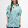 White/Kelly Green Barbour Womens Nicola Shirt On Model