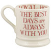 Emma Bridgewater Pink Toast My Brilliant Friend Half Pint Mug Rear