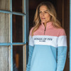 Pink/White/Blue Hoggs Of Fife Dumfries 1888 Ladies 1/4 Zip Sweatshirt Lifestyle 2