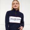 Ink Navy Holland Cooper Womens Sporting Heritage Zip Henley On Model