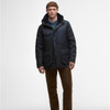 Navy Barbour Mens Bleaberry Wax Jacket On Model