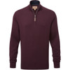 Wine Schoffel Mens Calton Cotton Cashmere 1/4 Zip Jumper
