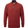 Deep Red Schoffel Mens Lewis Lambswool 1/4 Zip Jumper