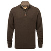  Chocolate Schoffel Mens Lewis Lambswool 1/4 Zip Jumper