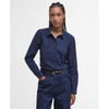 Navy Hessian Barbour Womens Lavender Shirt Front
